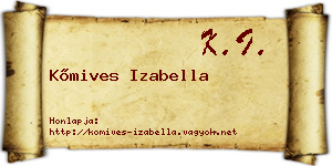 Kőmives Izabella névjegykártya